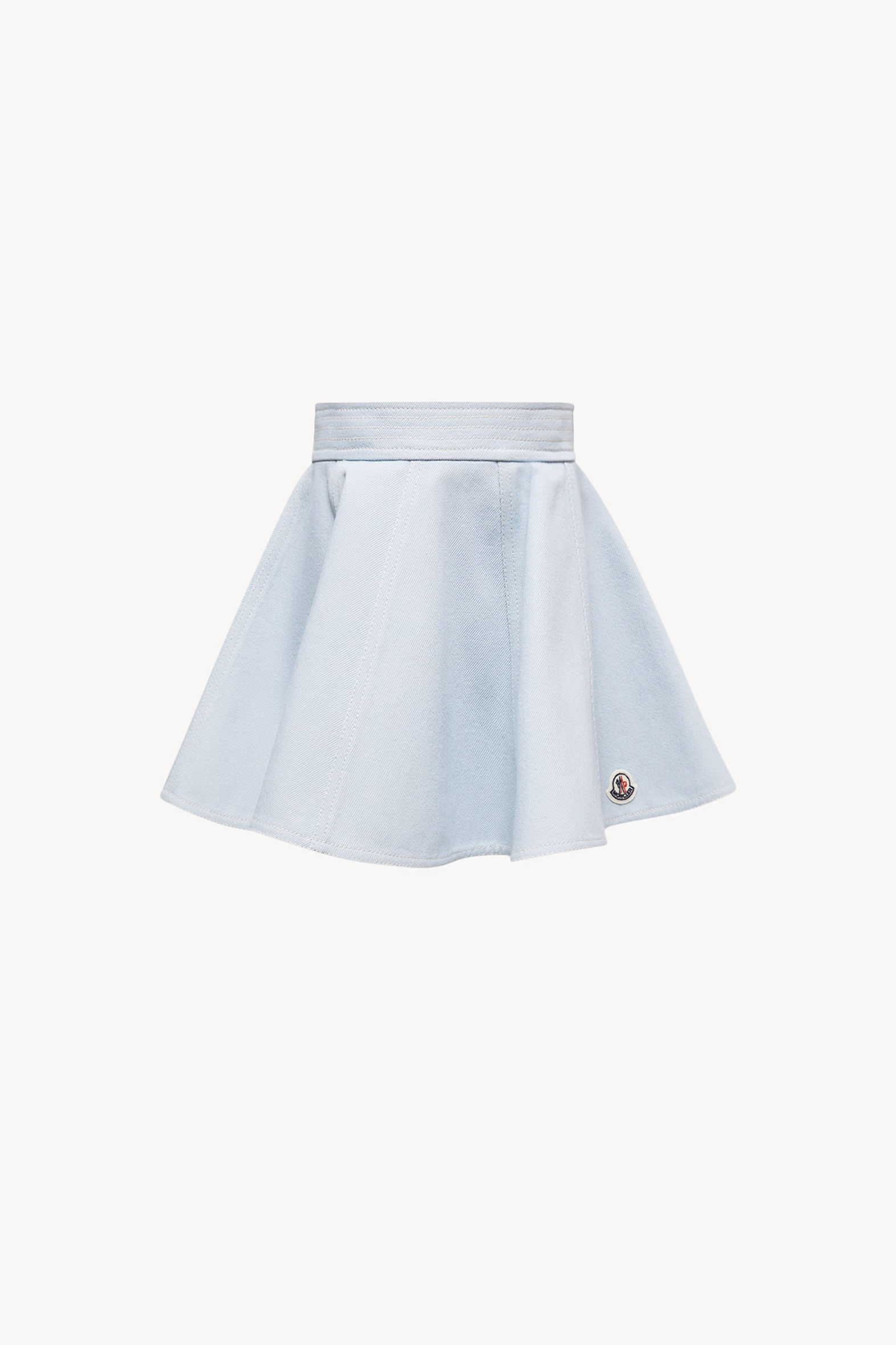 Minifalda de tejido vaquero acampanada Niña Azul claro Moncler 0